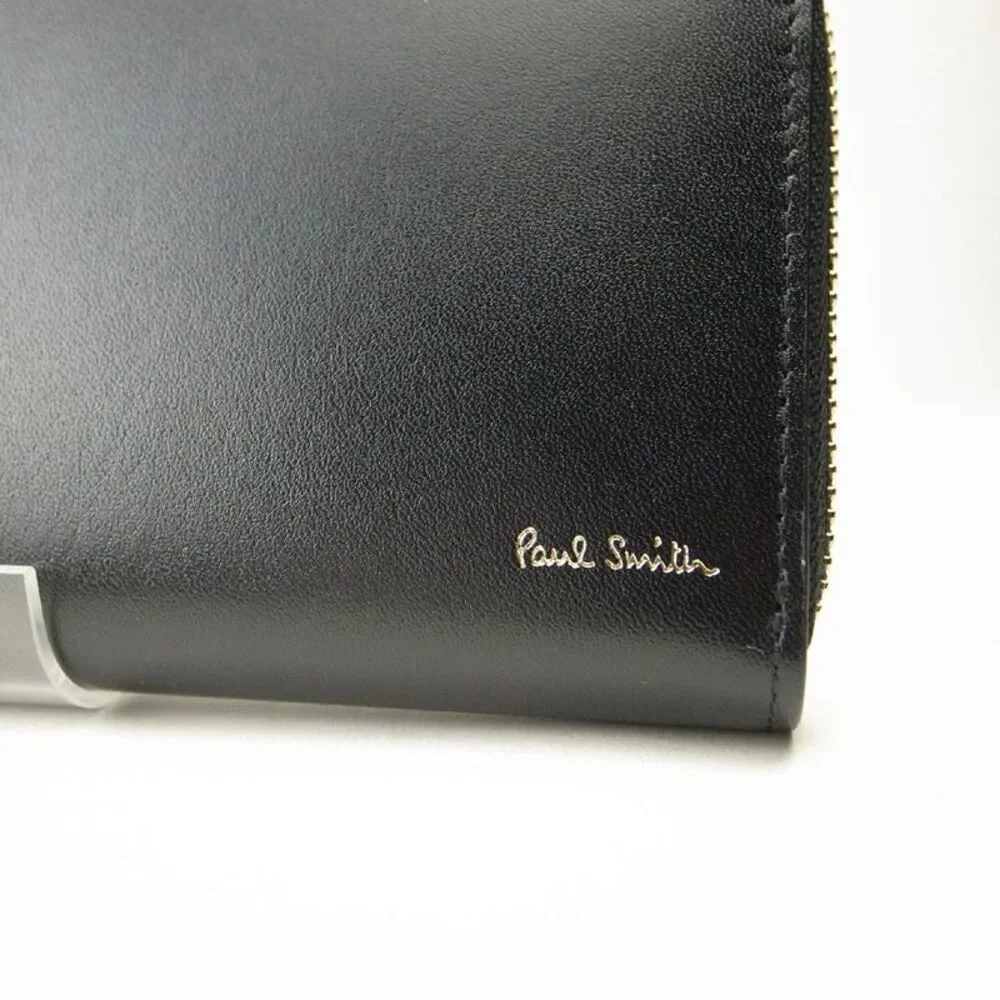 Paul Smith Bright Stripe Trim Leather Long Wallet